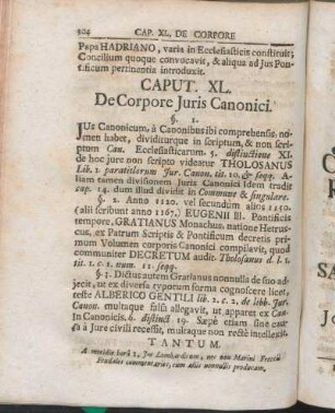 Caput. XL. De Corpore Juris Canonici.