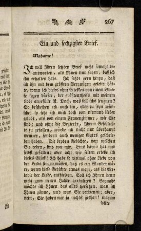 267-278, Ein und sechzigster Brief - Sieben und sechzigster Brief