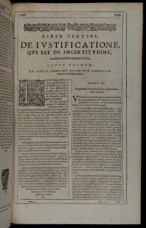 Liber Tertius, De Iustificatione, Qui Est De Incertitudine [...]