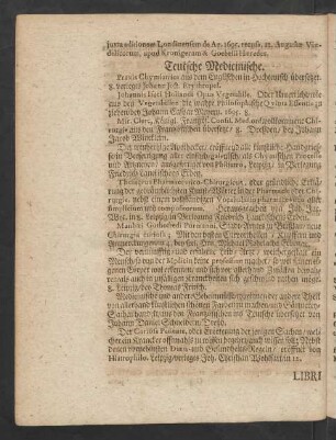 Teutsche Medicinische.