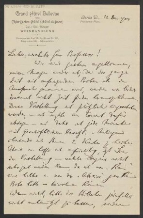 Brief an Karl Klindworth : 12.12.1900