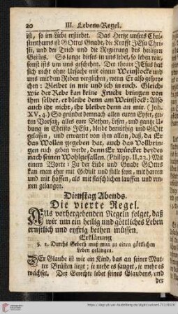 Dienstag Abends. Die vierte Regel