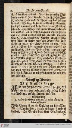 Dienstag Abends. Die vierte Regel