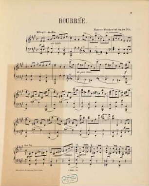 Quatre morceaux pour piano : oeuvre 38, 1. Bourrée