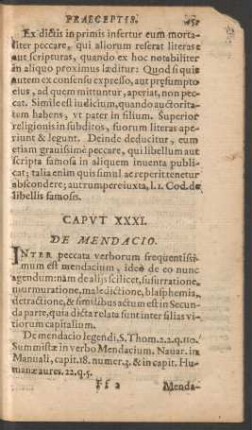 Caput XXXI. De Mendacio.