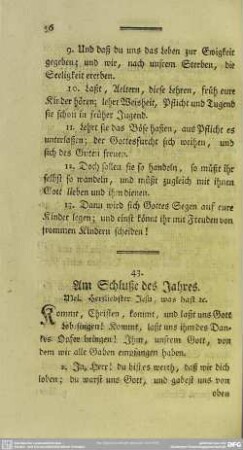 43. Am Schluße des Jahres