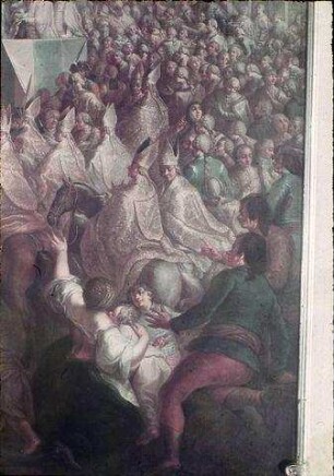 Die Vereidigung Maria Theresias vor dem Ordenshaus der Barmherzigen Brüder