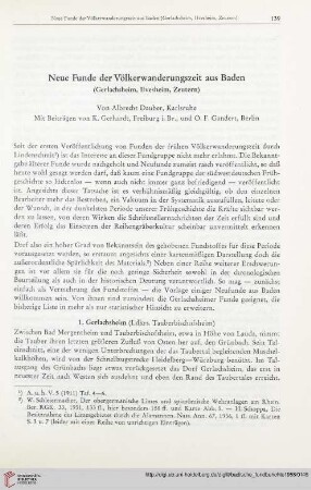 Neue Funde der Völkerwanderungszeit aus Baden : (Gerlachsheim, Ilvesheim, Zeutern)