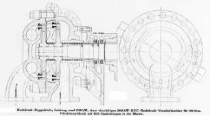 Hochdruck-Doppelstufe, Schema (Brown, Boveri und Cie.) : Technikgeschichte | Maschinenbau | Kraftmaschinen | Dampfturbinen