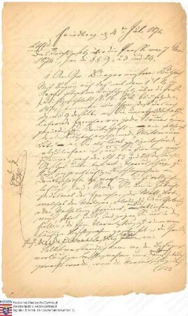 Verordnung betreffend das Reichsgesetz über die Presse vom 7. Mai 1874 (enthalten im handschriftlichen Konzept vom Kreisamt Friedberg an den Bürgermeister von Butzbach)