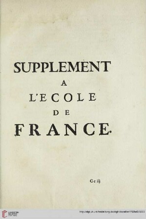 Supplement à l'ecole de France