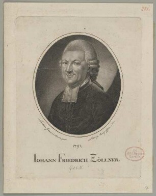 Bildnis des Iohann Friedrich Zoellner