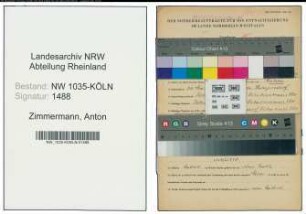 Entnazifizierung Anton Zimmermann , geb. 20.03.1892 (Kaufmaennischer Angestellter)