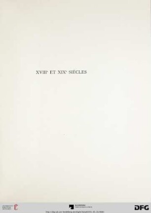 XVIII et XIX siécles (Nr. 212-236)