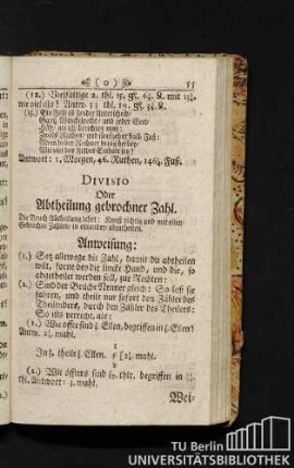 Divisio Oder Abtheilung gebrochner Zahl.