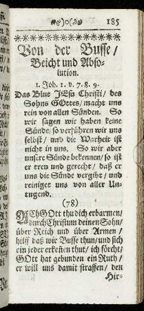 Von der Busse/ Beicht und Absolution.