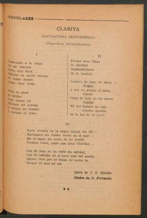Clarita : (Jaculatoria sentimental)
