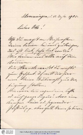 Brief vom 12.12.1901