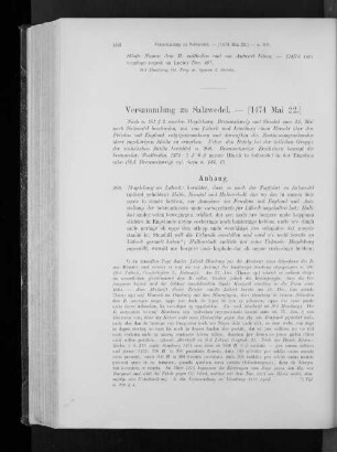 Versammlung zu Salzwedel. - (1474 Mai 22.)