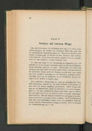 Kapitel II Analyse auf nassem Wege