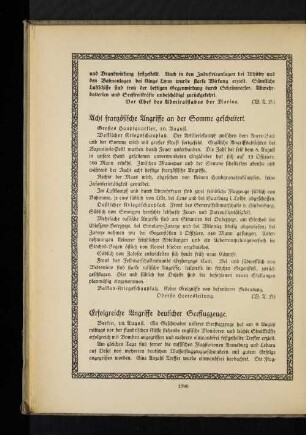 Acht französische Angriffe an der Somme gescheitert.