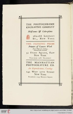 The Fleming Press [Printers for Camera Work]