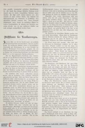 Miszstände bei Konkurrenzen