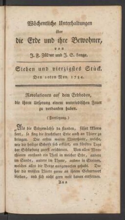 Sieben und vierzigstes Stück
