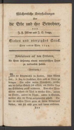 Sieben und vierzigstes Stück