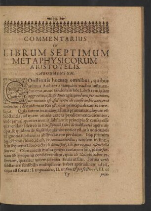 Commentarius In Librum Septimum Metaphysicorum Aristotelis.