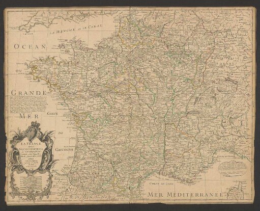 La France divisée Par Gouvernements. Et Par Provinces : dressée sur les nouvelles observations de Mr. de Cassini