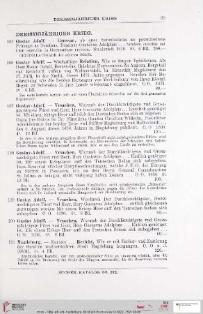 Dreissigjähriger Krieg (Nr. 185 - 197)