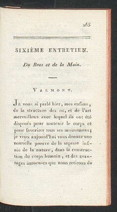 Sixième entretien. Du Bras et de la Main.
