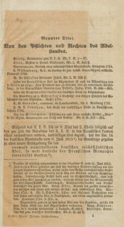 Neunter Titel. Von den Pflichten und Rechten des Adelstandes