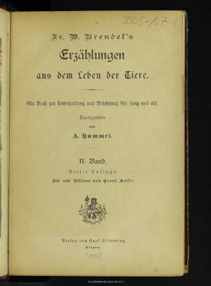 Erzählungen aus dem Leben der Thiere : ein Buch zur Unterhaltung und Belehrung für Jung und Alt : 2