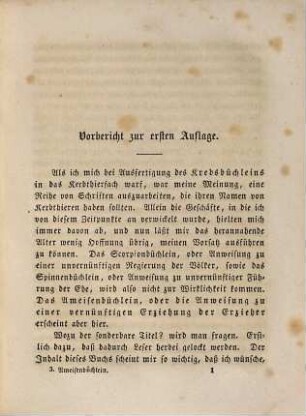 Ameisenbüchlein oder Anweisung zu einer vernünftigen Erziehung der Erzieher