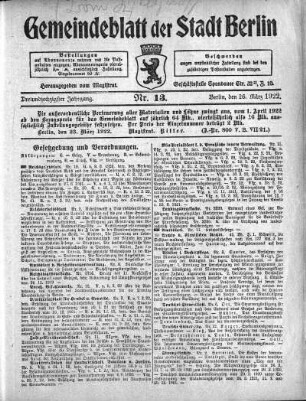 1922,13: Nr. 13, 26. März 1922