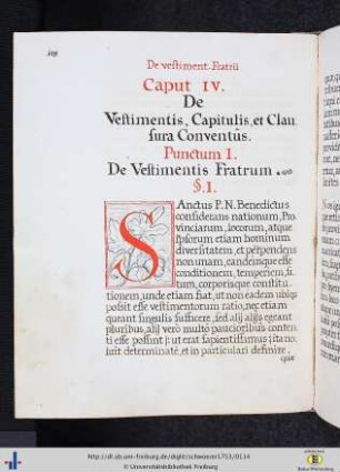 Caput IV. De vestimentis, capitulis et clausura conventûs.