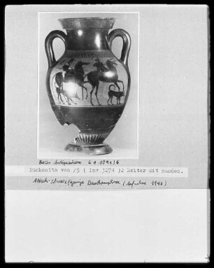 Bauchamphora — Zwei Reiter mit Hunden