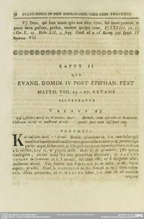 Caput II Quo Evang. Domin. IV Post Epiphan. Fest Matth. VIII, 23-27, Extans Illustratur