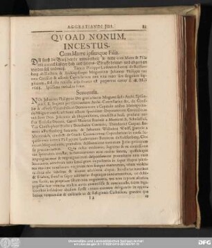 Quoad Nonum. Incestus- Cum Matre ipiusque Filia.