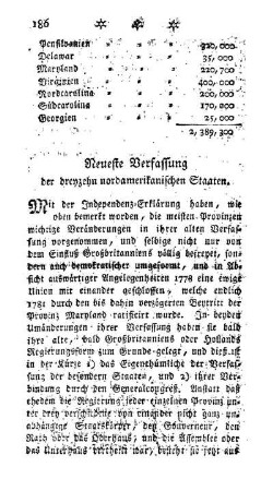 Neueste Verfassung der dreyzehn nordamerikanischen Staaten.