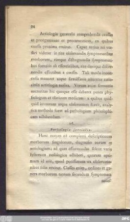 16. Pathologia specialis.