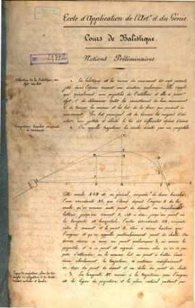 Cours de balistique : A l'usage des élèves de l'Ecole d'application de l'Artillerie et du Génie