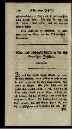 Neun und achtzigste Gattung der Käferartigen Insekten. Stenosis.