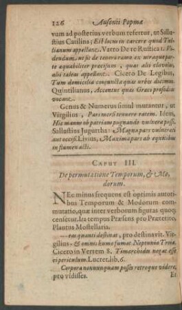 Caput III. De permutatione Temporum, & Modorum.