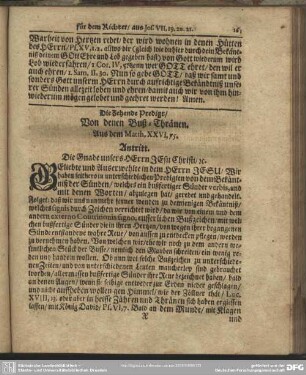 Die Zehende Predigt, Von denen Buß-Thränen