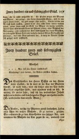 Zwey hundert zwey und siebenzigstes Stück