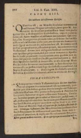 Caput XIII. De coelibatu Ministrorum Ecclesiae.