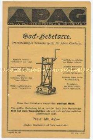 Sack-Hebkarre. / Prospekt Nr. 134